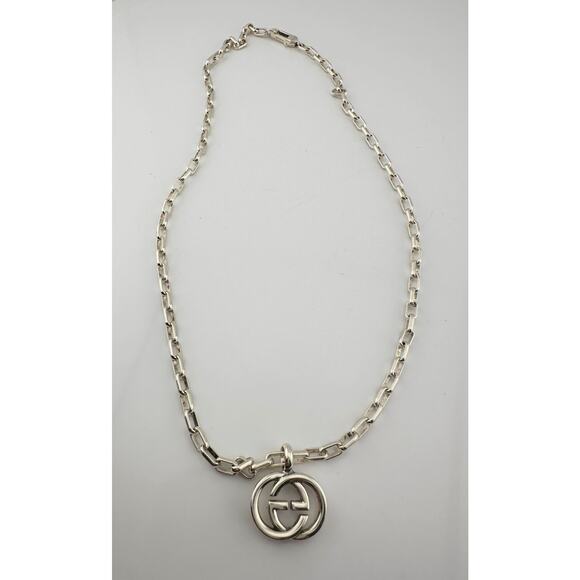 GUCCI Interlocking GG Necklace 20" with Green Snake Box & Dust Bag - Picture 11 of 16